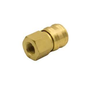 Factory Wholesale Female Thread Hexagon Brass Hydraulic Quick Coupler Pipe Fittings Pneumatic Connector