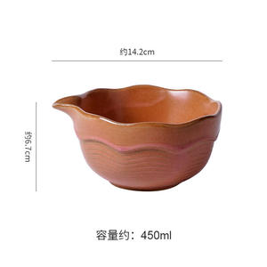 Tazón de Cerámica Japonés para Matcha, con Borde Ondulado, Textura Ondulada, Multicolor Esmaltado, con Boquilla, <span class=keywords><strong>Tradicional</strong></span>, Resistente al Calor, Chawan - Product Image 5