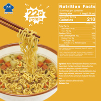 Ramen végétalien en sachet, saveur curry, riche en protéines (64g), protéines végétales, non frit, faible en glucides, sans OGM