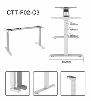 Table assis-debout personnalisable, cadre de bureau ergonomique à hauteur réglable électriquement, table de bureau à domicile