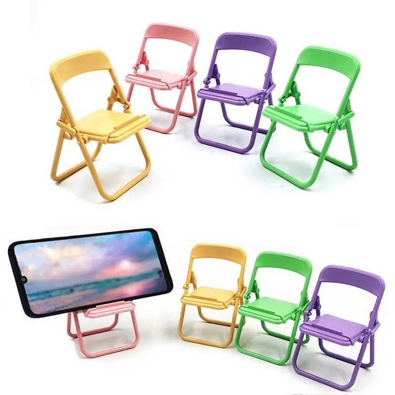Mini suporte de celular dobrável, suporte ajustável para cadeira, estojo de celular para desktop e macaron, decoração, 2022