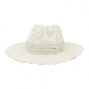 หมวกปานามา J351 ทำจากฟางกระดาษ ปีกกว้าง สำหรับฤดูร้อน เหมาะสำหรับผู้หญิงและผู้ชาย หมวกชายหาดแบบพับได้ หมวกเฟโดรา ปีกหมวกมีพู่ห้อย - Product Image 4