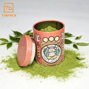 Venta al por mayor de fábrica: Lata cilíndrica de hojalata personalizada impresa para almacenar té, café y matcha - Product Image 2