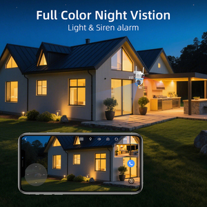 3MP ống kính kép DOME PTZ Camera WIFI IP CCTV Mạng an ninh 360 theo dõi nhà ngoài trời không dây được xây dựng trong mic - Product Image 2