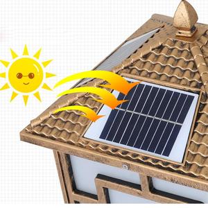 Lampes solaires LED en alliage d'aluminium pour portail/clôture, base E27, étanches IP65, lumière de pilier extérieure 2W/3W 25000mAh CRI 95 6000K - Product Image 3