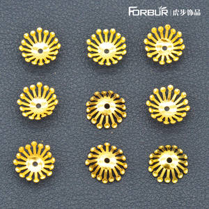 Materiales de bricolaje de joyería de estilo antiguo Hubu: estambres de flores de hierro de 12mm, centros de hojas múltiples, horquillas, cuentas, soportes A - Product Image 4