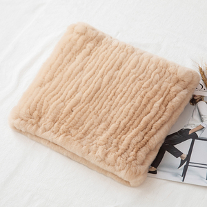 Real Rex Rabbit Fur Elastic Shawls Winter Luxury Furry Scarf Women Knitted Woven <b>Neck</b> <b>Warmer</b> Fur Scarves - Product Image 5