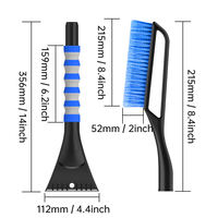 Pelle à neige multifonctionnelle de marque LJ en matériau PP, grattoir à glace, brosse à neige, éliminateur d'eau pour vitres de voiture