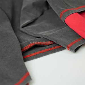 Streetwear personalizzato a doppio strato a manica lunga oversize t-Shirt con stampa Vintage in stile Vintage da uomo - Product Image 5