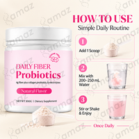 Poudre de fibres probiotiques quotidiennes à marque privée OEM avec collagène, prébiotique, fibres, supplément pour la santé digestive, 300g