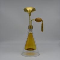Hot Sale 300ml Flower Design Double Wall Glass Smell Bottle with Stand for Aroma SPA Coffee Scent Test