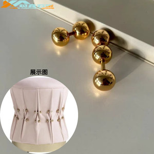 Italian Style Chair Copper Gold Beaded Decorative Nut Internal <b>Thread</b> Ball Cap Accessory - Product Image 1