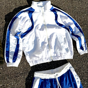 Custom Long Sleeve Color Blocking Jogger Tracksuits Nylon Outdoor <b>Sports</b> Running 2 Piece Windbreaker <b>Trouser</b> Jacket Set for Men - Product Image 2