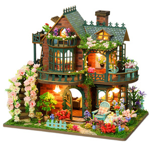 Kit <span class=keywords><strong>de</strong></span> construction DIY Villa <span class=keywords><strong>de</strong></span> <span class=keywords><strong>jardin</strong></span> elfique, modèle miniature éducatif en bois à assembler soi-même, cadeau pour les 14 ans et plus - Product Image 1