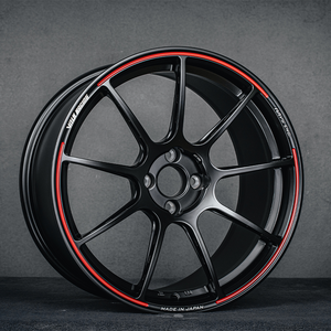 Forged <b>Wheel</b> Monoblock Structure Boutique Aluminum Alloy 17-21 Inches All Satin Black Painted With Red Line on Front Rim - Product Image 1