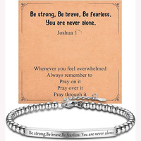 Ensemble de bracelets gravables personnalisés à la mode CYNYA: perles en argent en acier inoxydable, réglables, bracelet et bracelet cadeau pour femme