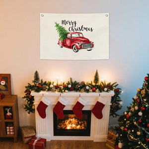 2.5*1.6 FT Christmas Theme Christmas Tree Canvas <b>Flag</b> Comes with 2 Copper Buckles - Product Image 5