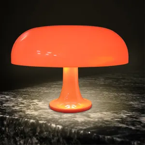 Italian Retro Lighting Bedside Lamp Orange Minimalist Mushroom Lamp Table Lamp