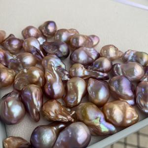 Perles d'eau douce rondes lâches Edison, grandes, blanches, 11-12 mm, avec imperfections, motifs de croissance uniques, couleur nucléaire - Product Image 2