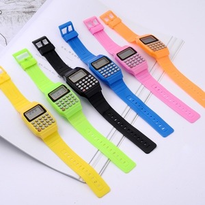 Montre numérique pour enfants avec calculatrice, LED, unisexe, en caoutchouc et plastique, multifonction, date, heure, montre-bracelet électronique - Product Image 5