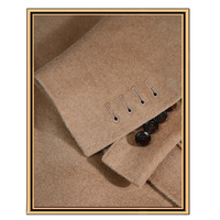 Manteau mi-long marron pour homme à motif 3D, coupe ajustée, double boutonnage, style décontracté chic pour tenue de gentleman