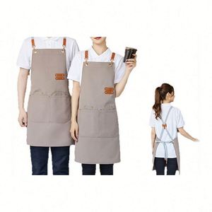 Tablier de Chef Unisexe avec Bretelles et 4 Poches, Sangle Réglable pour Cuisine, Jardinage, Pâtisserie, Travail - Product Image 1