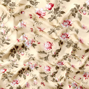 Maison Chintz Viscose Habotai Motif Floral Résistant à l'Eau Écologique Jardin De Rose Vanille Héritage Château pour Jupes et Rideaux - Product Image 1