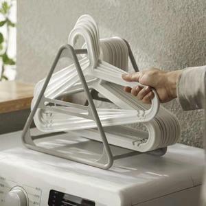 Clothing Organizer Hanger <b>Storage</b> Rack Space Saving Gray Rectangle Hook Type For <b>Clothes</b> And Accessories - Product Image 1