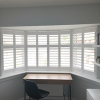 Kit de volets persiennes en PVC imitation bois résistant aux UV, prix de gros, installation horizontale extérieure DIY, volets de plantation prêts à l'emploi