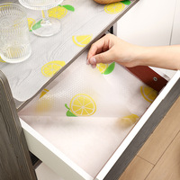 Tapis de protection pour étagères à motif citron et feuilles vertes, non adhésif, imperméable, pour tiroirs, armoires, garde-manger, placards et comptoirs