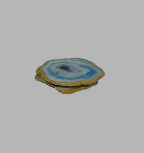 Décoration d'intérieur, sous-verres en résine faits à la main, inspirés de la pierre d'agate naturelle, tons bleu-vert, collection élégante, prix de gros - Product Image 1
