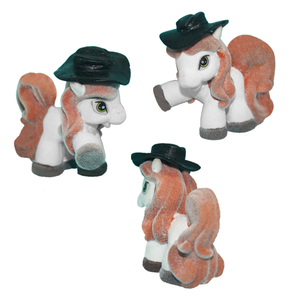 Lovely <strong>Mini</strong> Flocked Plastic <strong>Pony</strong> With Hat Doll Toy Cartoon Figures for Kids Gift - Product Image 1