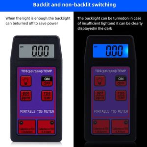 Hedao เครื่องวัดค่าพีเอชหน้าจอแสดงผล LED ความแม่นยำสูง, เครื่องวัดค่าพีพีเอ็ม2 in 1เครื่องทดสอบคุณภาพน้ำ tds/temp สำหรับห้องปฏิบัติการตู้ปลา - Product Image 6
