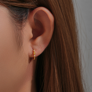 Aretes de Aro Pequeños Minimalistas CANNER Dainty S925 de Plata de Ley con Incrustaciones de Circonita, Nuevos Aretes de Aro Modernos para Mujer - Product Image 6