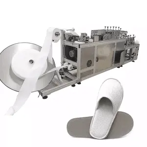 Stainless steel structure automatic disposable hotel slippers making machine and packaging machine