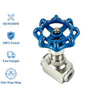 Vanne à soupape manuelle en acier inoxydable ODM pour service au chlore, avec siège métallique, PN160 3/4 pouce
