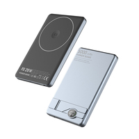 Banque d'alimentation sans fil magnétique à vente chaude, 5000 mAh, écran LED, charge rapide 20 W, mince, portable, en alliage d'aluminium, pour support