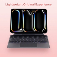 Clavier sans fil ultra-plat Keysco avec pavé tactile, surface aspect alliage, rétroéclairage 7 couleurs pour iPad 10.2/10.5/10.9/11/12.9 USB-C
