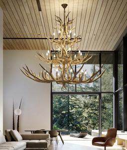 ثريا من قرون الغزلان المصنوعة من الراتنج عالي الجودة للحرف اليدوية، ثريا أمريكية من قرون الغزلان - Product Image 3