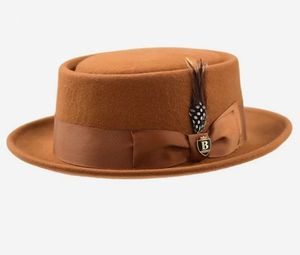 En Stock Sombrero Pork Pie de Moda 2025 para Hombre y Mujer, Sombrero Fedora de Fieltro de Lana al por Mayor con Pluma - Product Image 6