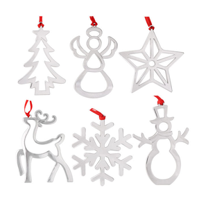Ornements de Noël personnalisés en acier inoxydable découpés au laser, toutes formes et tailles, décorations suspendues pour sapin de Noël, pendentifs vierges DIY pour cadeaux de fêtes - Product Image 2