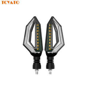 TCYATO motosiklet <span class=keywords><strong>LED</strong></span> dönüş sinyali modifikasyon aksesuarları: 12V gündüz çalışan ışık, çift renkli akan dönüş sinyali - Product Image 1