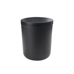Récipient à bougie décoratif personnalisé en ciment béton noir mat avec couvercle - Product Image 2