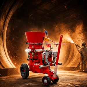 Máquina pulverizadora de cemento refractario de alto rendimiento actualizada con motor de aire y bomba de lechada para hormigón proyectado en seco - Product Image 1