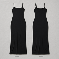 Robes d'été décontractées pour femmes, unies, lavables, à fines bretelles, double doublure, moulantes, maxi, en polyamide et élasthanne