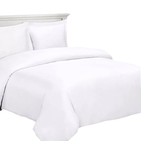Tissu en bambou, fabrication sur mesure, vente en gros, certifié OEKO, ensemble de draps et de housse de couette en soie blanche 4 pièces pour hôtel