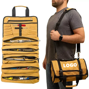 Custom Heavy-Duty Canvas Multi-Purpose Motorcycle <b>Tool</b> Roll Pouch Waterproof Wrench Organizer Roll-Up <b>Tool</b> <b>Bag</b> for Electricians - Product Image 1