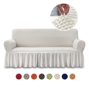 Housse de <span class=keywords><strong>canapé</strong></span> jacquard avec jupe, motif à carreaux popcorn, housse de <span class=keywords><strong>canapé</strong></span> de style européen, housses de <span class=keywords><strong>fauteuil</strong></span>, protection de salon, meubles - Product Image 1
