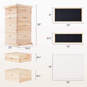 Kit de Inicio para Apicultura con Colmena Langstroth de 10 Cuadros, Apto para Principiantes, Colmena de Madera Natural con Cuadros y Todos los Accesorios, Duradera - Product Image 4