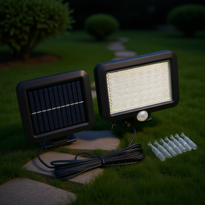 Lámpara Solar de Jardín Mediana Negra ABS Rectangular LED con Sensor de Movimiento IP65 Iluminación Exterior - Product Image 2